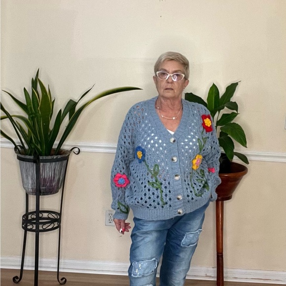 Long Sleeve Crochet Sweater | Made In Italy - Picture 4 of 4